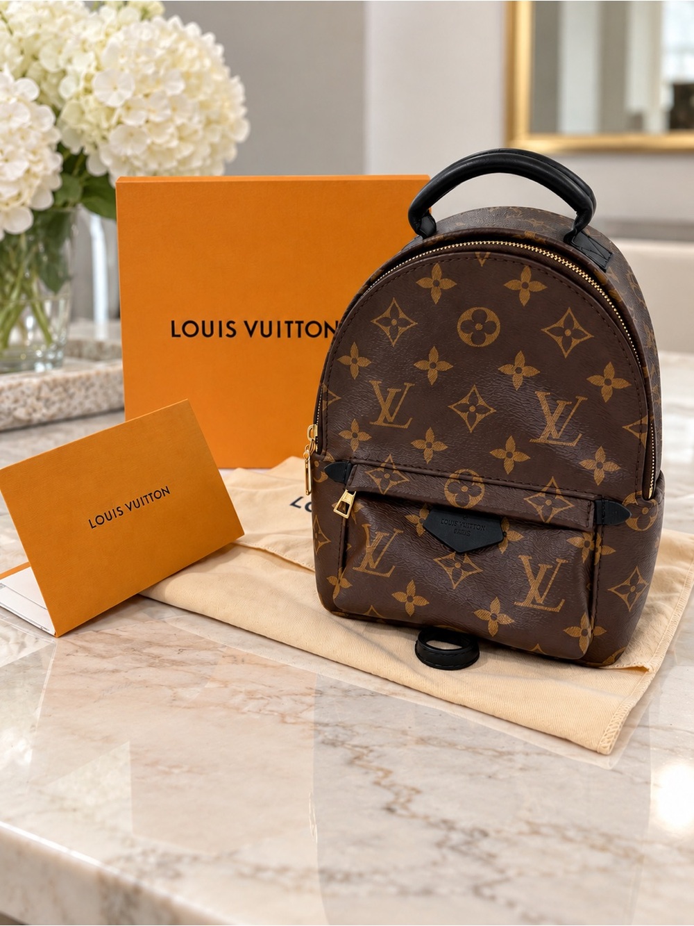 Louis Vuitton Monogram Mini Backpack in Brown with Gold Hardware